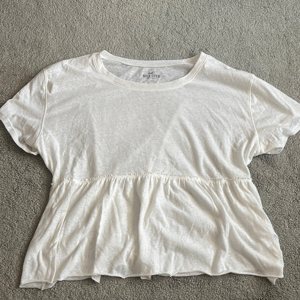 Hollister White Peplum Blouse